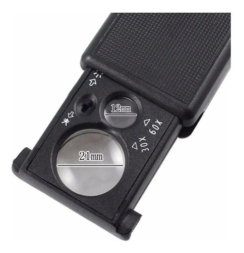 Lupa Joyero 21 Mm Y 12mm Luz Led Y Uv 30x 60x Retractil
