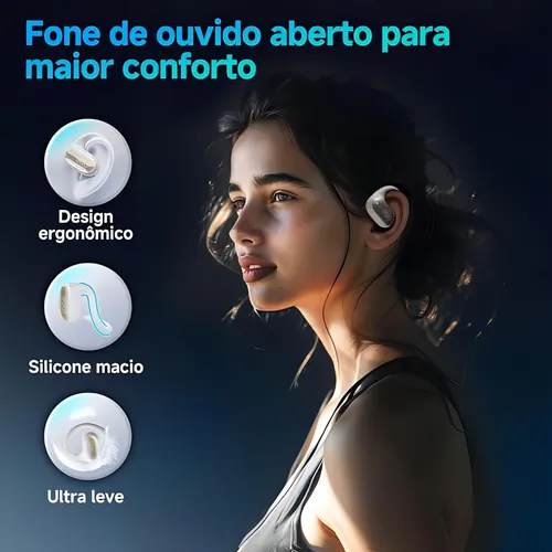 Audifonos Inalámbricos Qcy Crossky Gtr2 Open Ear Deportivos Bluetooth 5.4 Bass Boost 28 Horas De Reproducción Ipx5 Impermeable Conexión Multipunto Blanco