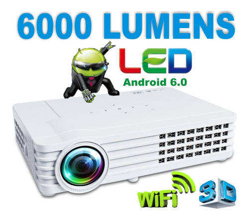 Proyector Led Portatil 6000 Lumens Android +3d +wifi Cuotas