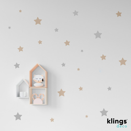 Imagen 2 de 4 de Vinilos Decorativos Estrellas Trama Nordicas