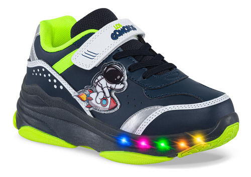 Tenis Patines Con Luces Braiz Azul Osc Para Niño Los Gomosos