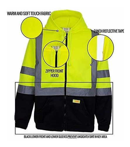 Hi Viz H9012 Ansi Class 3 Sudadera Parte Inferior Negra 5