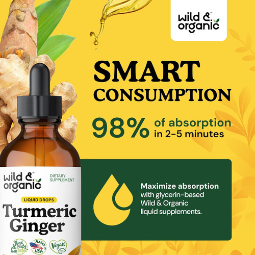 Extracto Líquido De Cúrcuma Jengibre Pimienta Negra Curcumin Sabor