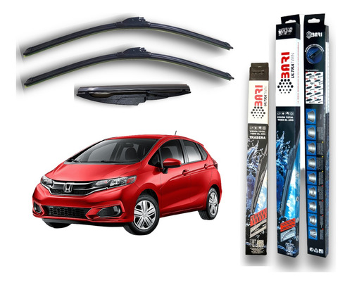 Kit 3 Escobillas Limpiaparabrisas Goma Honda Fit 2009 A 2024