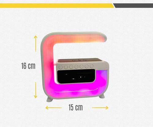 Parlante Bluetooth G Carga Inalambrica Velador Rgb C Color Blanco