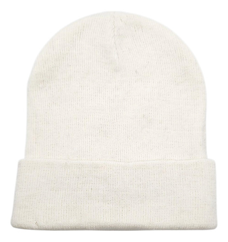 Gorro Doble De Lana Rocky Tejido Invierno Unisex Blanco Talle Único Lisa