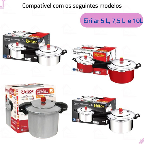 Borracha Panela Pressão Eirilar 5 A 10 L Fechamento Externo