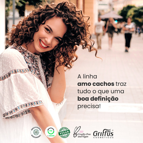 Shampoo Coco Chia Linhaça Amo Cachos Griffus Vegano Sem Sal