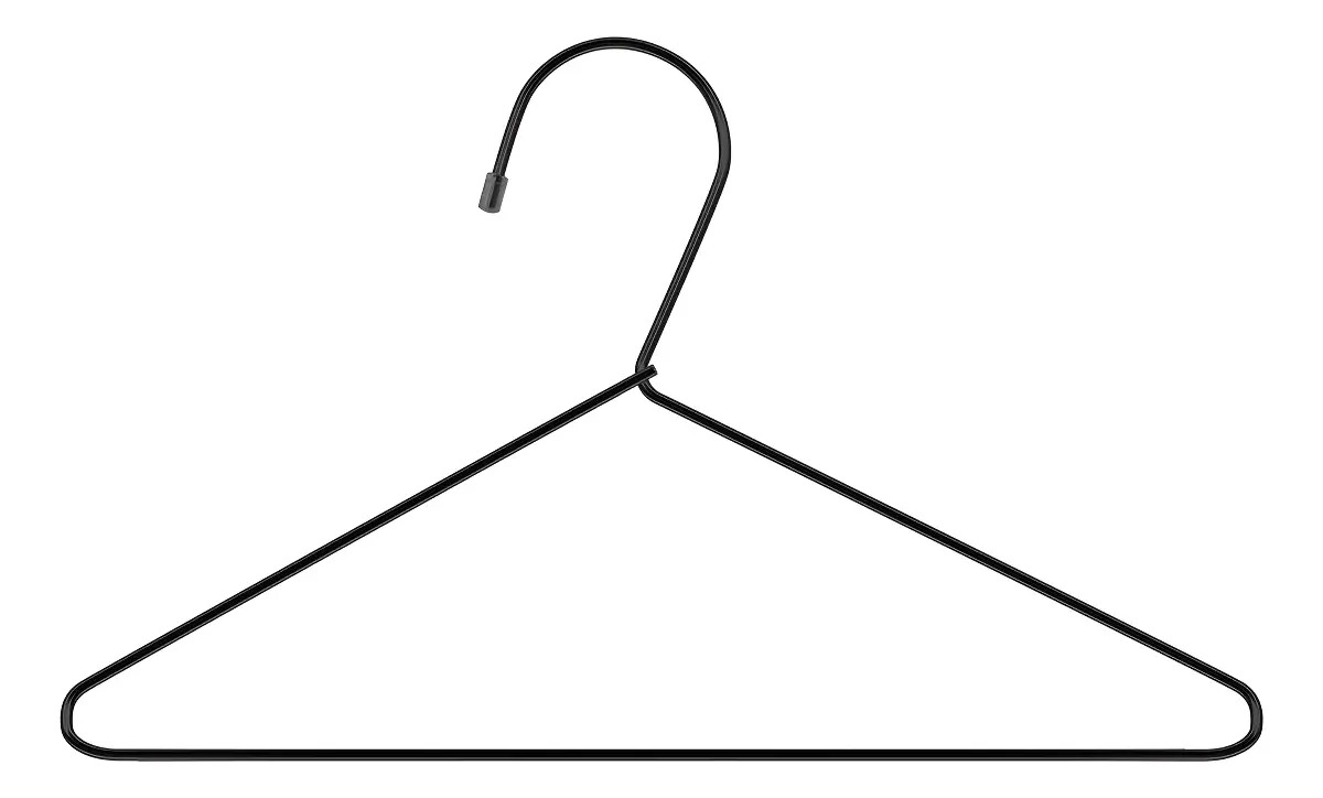 Cabide Pequeno Preto 12 Unidades Arame Plug Lar Para Blusas Delicadas