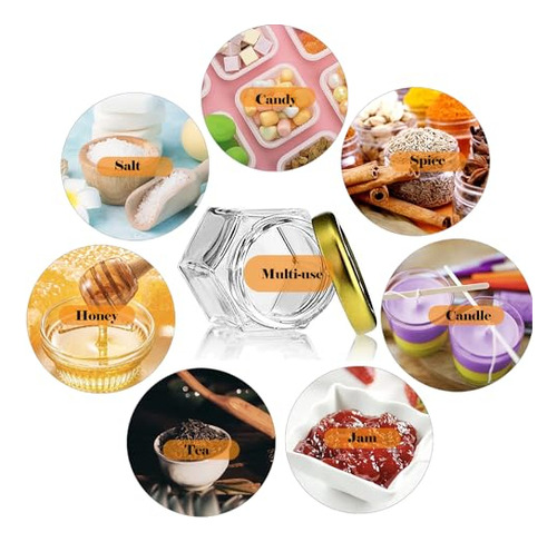 Paquete De 60 Tarros De Miel De Vidrio De 1.5 Oz Con Cazo, T