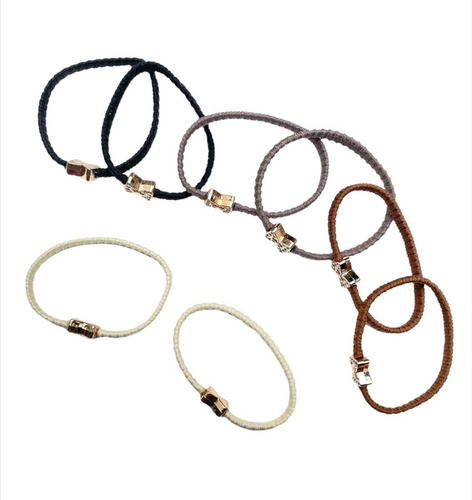 Paquete 8 Ligas Elasticas De Moda Con Diamantes