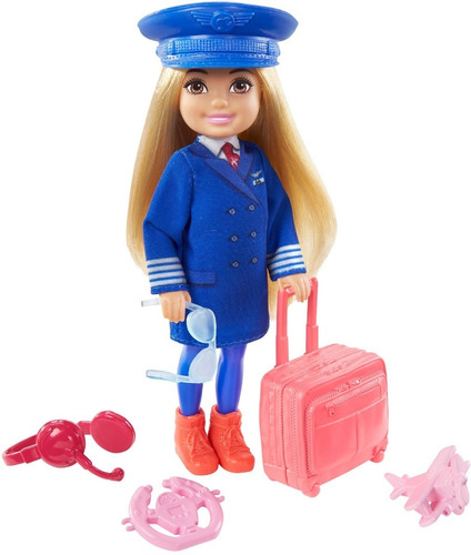 Barbie Chelsea Azafata C/ Accesorios Original Mattel 