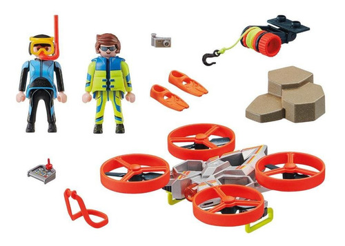 Playmobil Resgate Mergulhador Com Drone - City Action 70143 Quantidade de peças 44