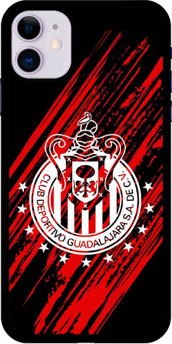 Funda Celular Diseño Chivas Guadalajara Negro Con Rojo