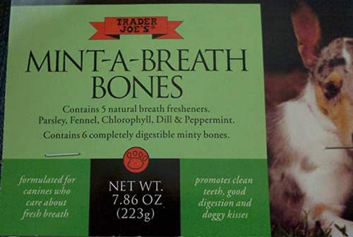 Trader Joe Mint-a-breath Huesos De Perro, 6 Huesos (paquete 