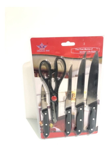 Set Utensillos De Cocina 4 Cuchillos 1 Tijera