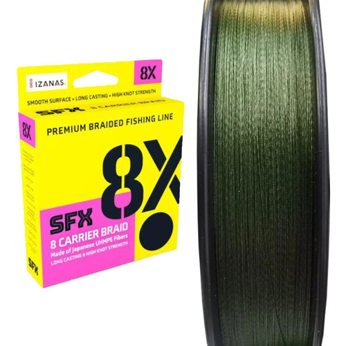 Linha Sufix Sfx Braid 8x 0,205mm 36,3lb-16,5kg C/ 270m Verde