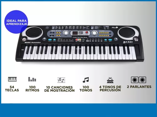 Piano Electrónico Para Niños Con Ritmos 54 Teclas