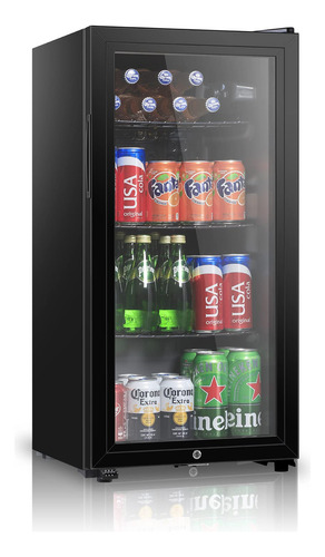 Mini Nevera De 90 Litros Con Puerta De Vidrio Para Bebidas