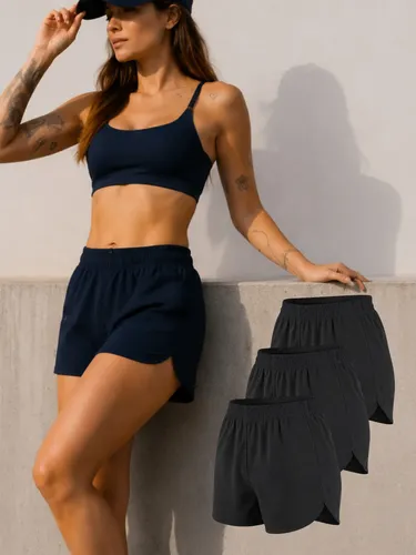 Kit 3 Shorts Femininos Tactel Academia Praia Corrida Treino