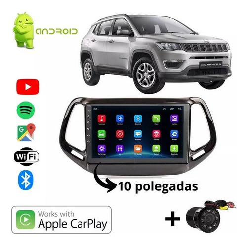 Central Multimidia Jeep Compass Android Wifi Gps Apps 10p