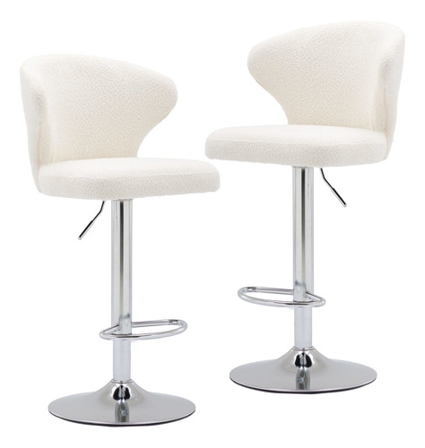 Juego 2 Taburete Bar Ajustabl Altura Mostrador Sherpa