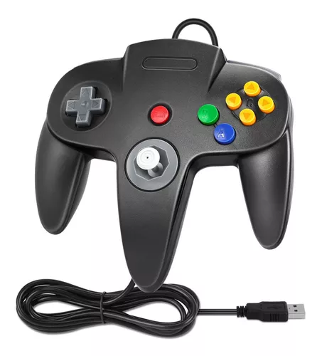 Controle Nintendo 64 Usb Com Fio Para Pc Mac Raspyberry Cinza em