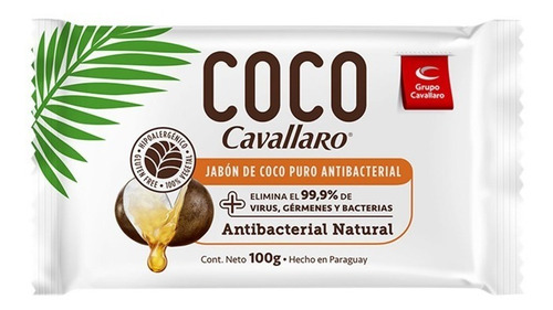 Jabón De Ropa Coco Cavallaro En Barra 200 G Antibacterial