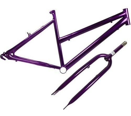 Quadro De Bicicleta Feminino Aro 26 + Garfo Violeta