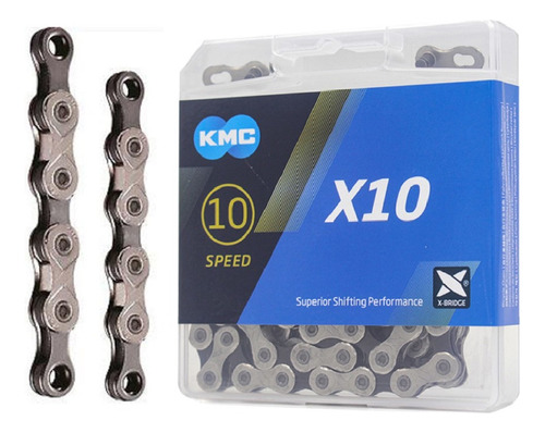 Cadena Kmc X10 1/2x11/128 116l - Cierre Fácil - Mtb Y Ruta