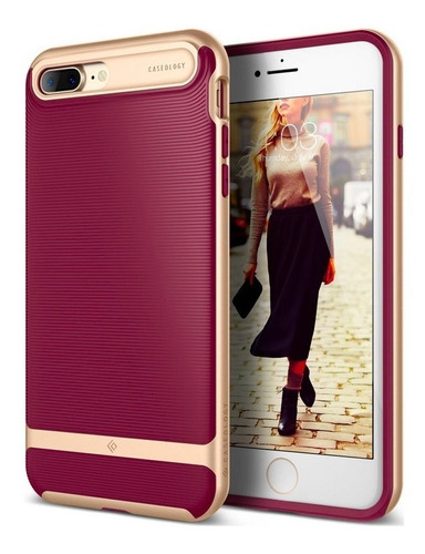 Forro Caseology Serie Wavelength Burgundy iPhone 8 Y 7 Plus