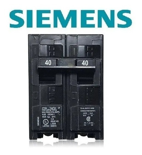 Breakers 2x40 Siemens Para Empotrar.