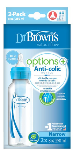 Pack 2 Biberones Estándar Dr. Brown's 8 Oz. Options+ 2-pack