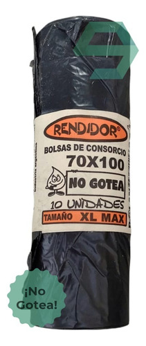 Bolsas De Consorcio Negras 70x100 Residuo Pack X200 Unidades Color Negro