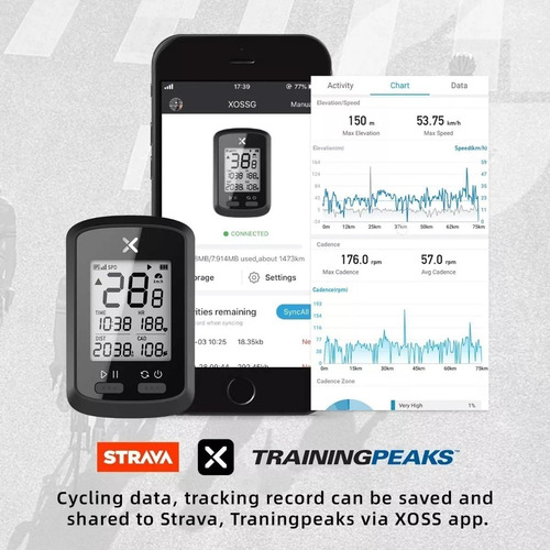 Velocímetro Gps Xoss G+ Smart Bt Ant+ Strava