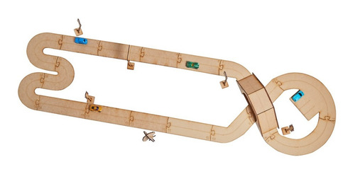 Imagen 3 de 4 de Pista De Autos ! Fibrofacil ! Con Puente! 175x45cm La Mejor!