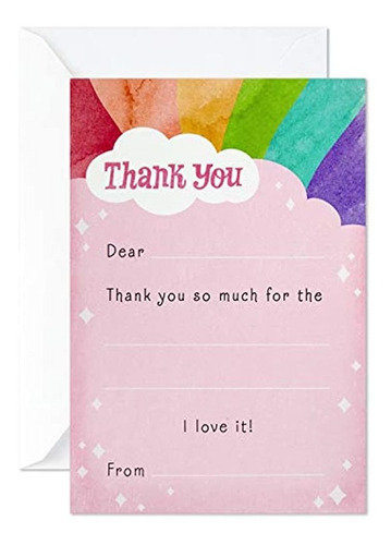 Hallmark Kids Complete The Blank Thank You Cards, Rainbow (2