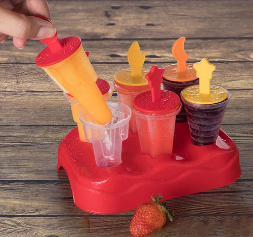 Imagen 6 de 9 de Moldes Para Helados Palito X 6 + Base Plasútil Verano