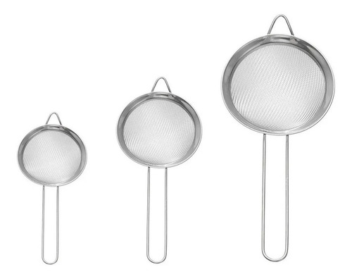 Imagen 1 de 10 de Set X3 Colador De Acero Para Cocina Kuchen