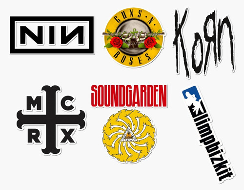 Imagen 2 de 3 de Pack De 20 Stickers Bandas Rock (p013)
