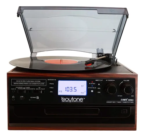Tocadiscos Bottone Bt-22m Bluetooth Caoba