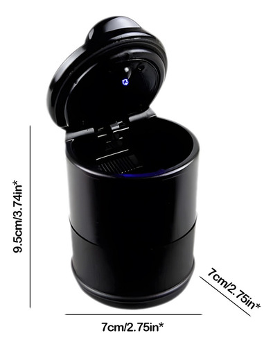 - Cenicero Universal De Coche Con Tapa Y Luz Led For