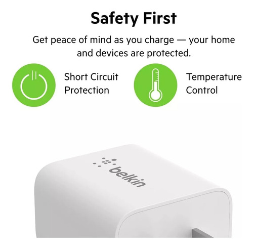 Cargador Belkin 20w Usb-c Carga Rápida iPhone