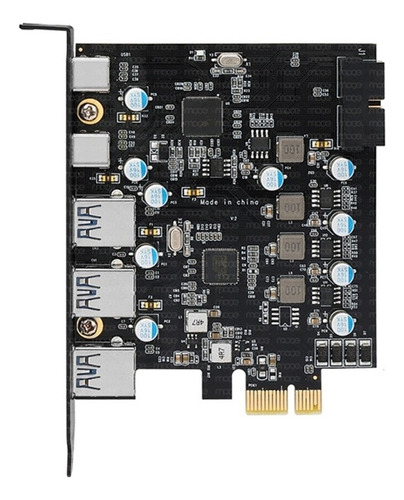 Tarjeta Pcie A Usb 3.0 5gbps Ancho De Banda 5 Puertos (3x Us