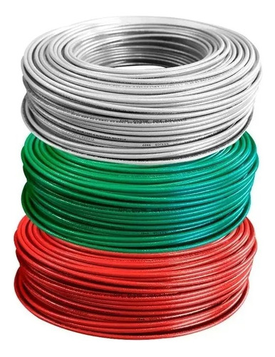 Pack 3 Cables Eva 2.5 Mm2 Verde, Blanco, Rojo Rollo 100 Mts