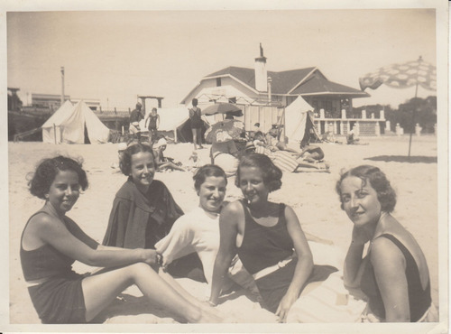 1935 Punta Del Este Fotografia Playa Ropas Vintage 14 X 19 
