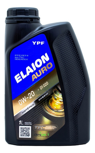 Aceite Ypf Elaion Auro D1 020 0w20 X 1 Lt Sintético Orig.