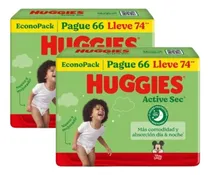 Comprar Pack De 2 Pañales Huggies Active Sec Bigpack Talla Xxg X74 Género Sin Género Tamaño Extra Extra Grande (xxg)Pañales Huggies Pañales unisex XXG