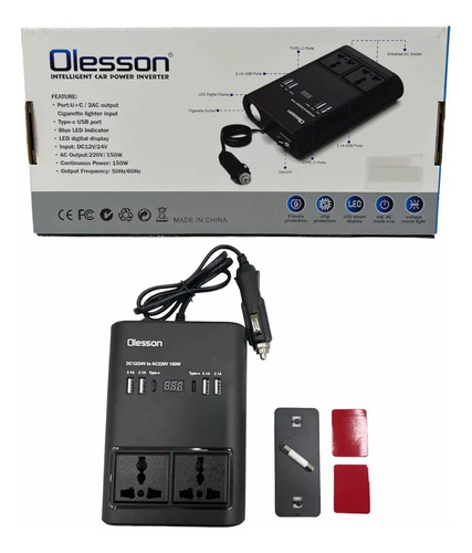 Inversor De Voltaje 12v A 220v Para Auto Camioneta 150w 4usb
