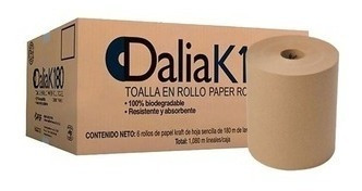 2 Cajas Toalla Rollo Dalia 180 Mts Biodegradable 6 Pzas C.u